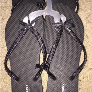 Ribbon wrapped flip flops